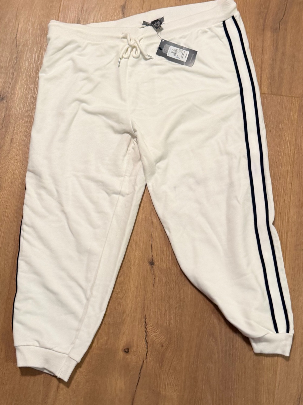 White Jogger Pants with Side Stripes